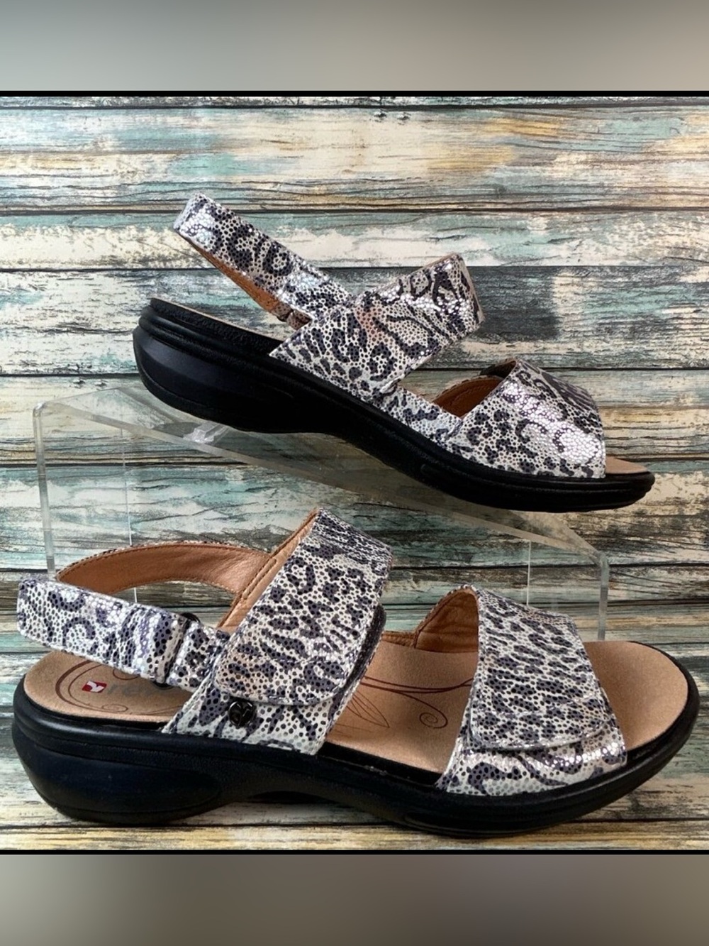 Revere Slingback Comfort Sandal 5M Silver Leather Open Toe Arch Support Walking